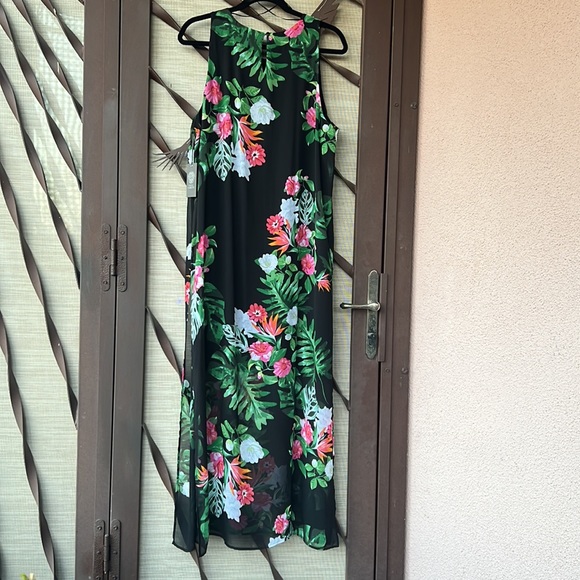 🌺 New Vince Camuto Sheer Black Floral Sleeveless Mini / Maxi Dress 🌺 - Picture 12 of 17